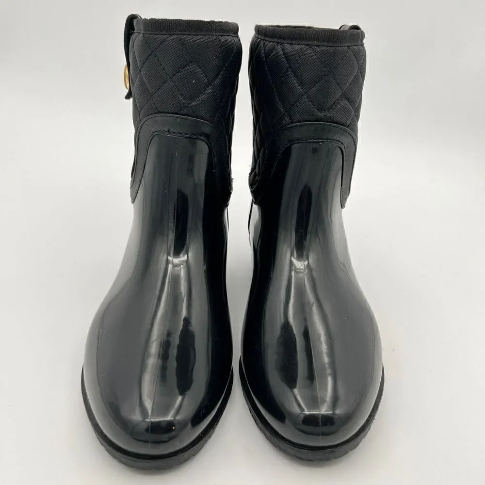 Tommy Hilfiger Shoes Women's Size 7 Black Freza Rain Boots Designer Waterproof